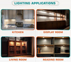 Round LED Puck Lights of Dia 2.4", Glass Display Cabinet Light Strip, Wireless - Image 7