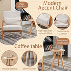 Beige Midcentury Modern Accent Chair - Image 5