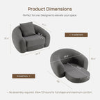 SICOTAS 49.9" Curved Convertible Sofa Couch Bed - Image 2