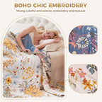 LUTBM Boho Throw Blanket for Bed Cotton Summer Blankets Twin Size for Bedroom - Image 3