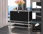 Metal Sidetable with Flap Door, 27.5" Height - Image 4