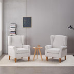 Mid-Century High Wingback Chair, Modern Fabric Accent Chair Armchair - Image 2