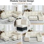 104'' V Shaped Modular Sofa, Sectional Couch - Image 6