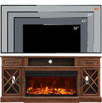 OKD 3-Sided Glass Farmhouse Fireplace TV Stand - Image 4