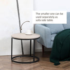 HOMCOM Round Nesting Tables Set of 2, Stacking Coffee Table Set - Image 5