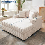 GarveeHome 60-inchOversized Chaise Lounge Chair Indoor, Comfy Corduroy Lounge - Image 2