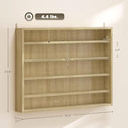 HOMCOM 5-Tier Display Cabinet, Glass Door Cabinet - Image 3