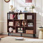 LEYAOYAO 10 Cube Bookshelf, 3 Tier Vintage 55" Wide Bookcase - Image 3