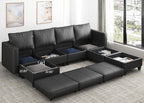 EASE MOOSE Armrest Module for Modular Sectional Sofa, Faux Leather Side - Image 2