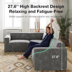 Novilla 176" Modular Sectional Sofa, No Assembly Cloud Sectional Couch - Image 5