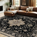 RELEANY Area Rugs 7'x9' Washable Non-Slip, Floral Vintage Distress Print - Image 3