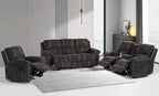 Betsy Furniture Modern Fabric Recliner Sofa Set, Loveseat w/Console, Recliner by BetsyFurniture