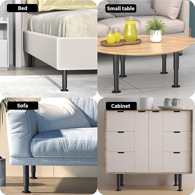 Wlrrcwdttc 4 Pcs Metal Adjustable Furniture Legs 4.72-7.08 inch, Adjustable - Image 6