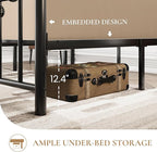 SHA CERLIN 14" Queen Size Metal Platform Bed Frame/Victorian Headboard and - Image 5