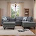 97.5" L Shaped Couch Set Linen, Modular Sectional Couches by Topcomfy