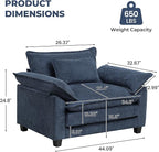 Modern Oversized Accent Chair, Chenille Cloud Sofa Chair - Image 2
