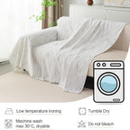 MYSKY HOME Boho Couch Cover White Sofa Covers - Image 6