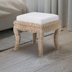JONATHAN Y Rowan 18.5" Natural Woven Rattan Vanity Stool - Image 2