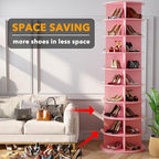 SpaceAid 9 Tier Rotating Shoe Rack Tower, Spinning Shoe Display Lazy Susan - Image 3