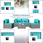 Shintenchi 5 Pieces Outdoor Patio Furniture Sets, Patio Sectional Sofa Couch - Image 7