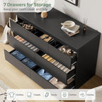 Jocoevol Modern Black 7 Drawer Dresser - Image 3