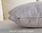 Stellhome Linen Throw Pillow Covers 20 x 20 inch Square Farmhouse Burlap - Image 4