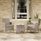 3-Piece Outdoor Furniture Set, PE Rattan Wicker Chairs - Image 8