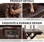 EBELLO Power Reclining Sofa for Living Room, Faux Leather 3 Seater Reclining - Image 4