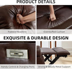 EBELLO Faux Leather Power Living Room Furniture Set, Included 2 Reclining 1 - Image 3
