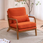 Bonnlo Burnt Orange Accent Chairs Set of 2, Upholstered Mid Century Modern - Image 6