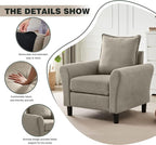 Mid-Century Accent Chairs Set of 2, Modern Linen Fabric Armchair - Image 5