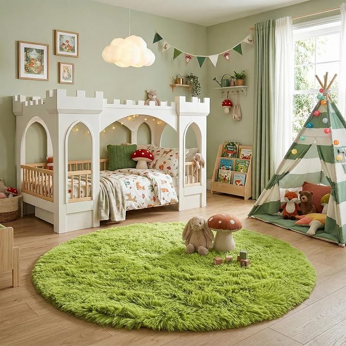 Amdrebio Grass Green Round Area Rug 7Ft - Image 7