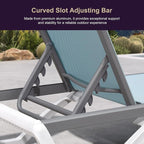 PURPLE LEAF Patio Chaise Lounge Chair Set of 3 Outside Aluminum Plastic - Image 8