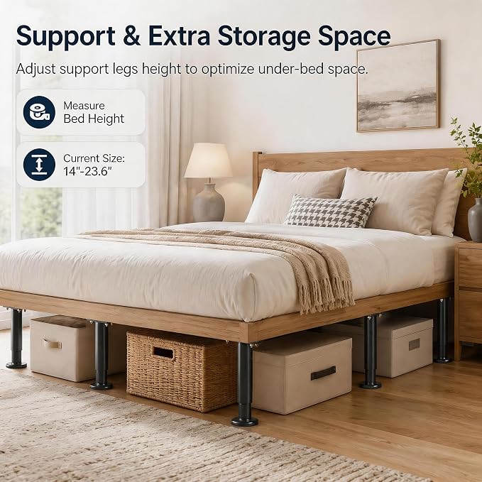 2Pcs Bed Frame Support Leg, Adjustable Height 14" to 23.6", Increase Under-Bed - Image 9