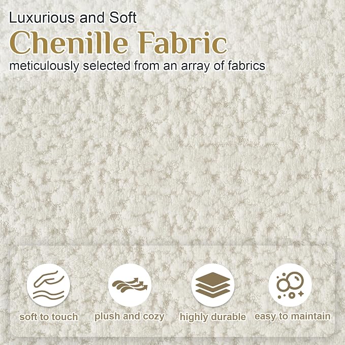 Oversized Sectional Sofa for Living Room, Modern Luxury Plush Chenille 4-Seater - Image 4
