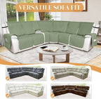 HDCAXKJ Reclining Sectional Couch Covers L Shape Recliner Sofa Middle Console - Image 5