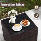 COSTWAY 3PCS Patio Furniture Set, PE Rattan Wicker Sofa w/Washable Cushion and - Image 9