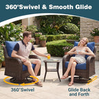 Patio Furniture Set, High Back Swivel Rocker Chairs, Weather Resistant Olefin - Image 3