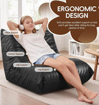 Hobestluk Small Bean Bag Chair Lazy Floor Sofa, Memory Foam Fireside Sofa - Image 4