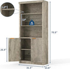 GarveeHome Tall Book Shelf and Bookcase, 31.5" Wide Wooden Bookcase - Image 2