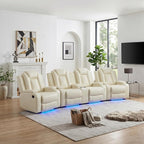 Power Recliner Sofa Set with LED Lights, Includes 2 Manual Recliner 1 Seat and by Unknown