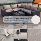 Kullavik Outdoor Patio Furniture Set, 12 Pieces Sectional Rattan Sofa Set Brown - Image 4