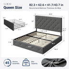 Allewie Upholstered Queen Size Platform Bed Frame - Image 2