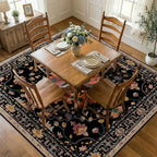 RELEANY Area Rugs Square 8ft Washable Non-Slip, Floral Vintage Distress Print - Image 2