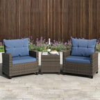 Shintenchi 3 Pieces Patio Furniture Set 3 Pieces PE Rattan Wicker Chairs - Image 2