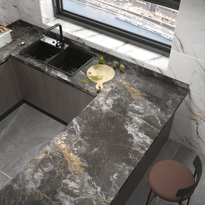 BAYYA Marble Contact Paper for Kitchen Counter Granite Countertop Peel and - Image 3