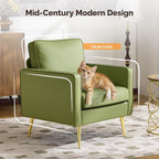 VINGLI Modern PU Leather Accent Chair, Single Sofa Chair - Image 4