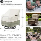 Outdoor Swivel Rocker Chair Covers 2 Pack, 35 W x 37 D x 36 H inches, 100% - Image 3