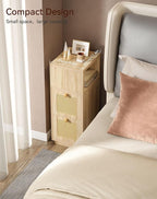 YMYNY Rattan Nightstands Set of 2, Boho Bedside Table - Image 4