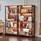LELELINKY Farmhouse Display Cabinet Set of 2 - Image 2